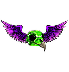 Side Skull With Wings Art