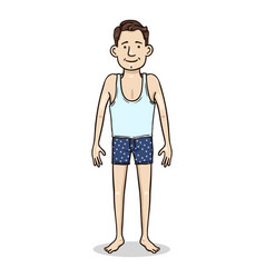 Cartoon Young Man In Underwear