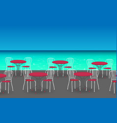 Chairs With Tables At Outdoor Cafe