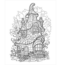 Fairytale Forest Castle Black And White Coloring