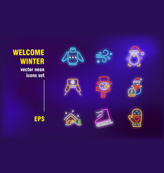 Welcome Winter Neon Signs Set