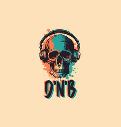 Dj Skull In Headphones Listening Music