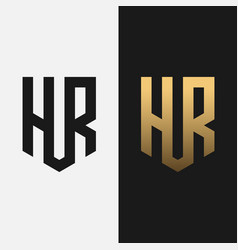 H R Hr Rh Monogram Letter Shield Logo Design