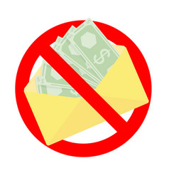 No Bribe And Wage In Envelope Icon Ban Cash