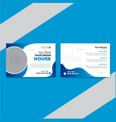 Modern Construction Post Card Or Flyer Design