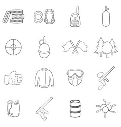 Paintball Icon Set Outline