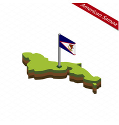 American Samoa Isometric Map And Flag