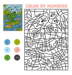 Color By Number Frog And Mosquitoes