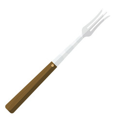 Fork With Wooden Handle On A White Background