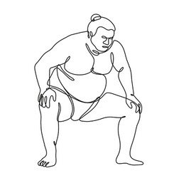 Sumo Wrestler Or Rikishi Fighting Stance Side