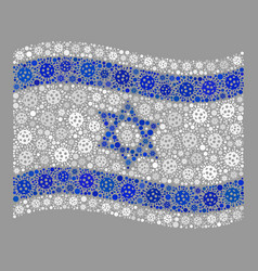 Waving Israel Flag - Mosaic Virus Objects