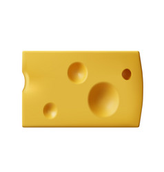 3d Piece Of Cheese Isolated On White