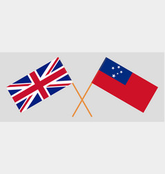 Crossed Flags Of United Kingdom And Samoa