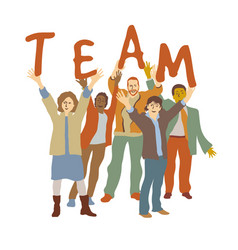 Happy team group people Royalty Free Vector Image