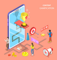 Isometric flat concept interactive Royalty Free Vector Image
