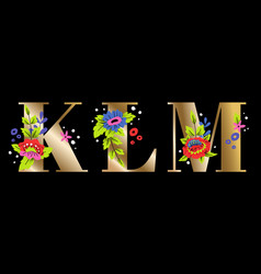 Klm Flower Letters