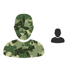 Triangle Mosaic User Icon In Camouflage Army