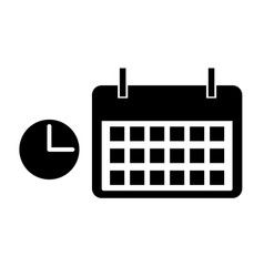 Clock And Calendar Icon Set Or Appointment