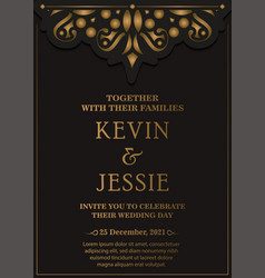 Elegant Wedding Invitation With Pattern Motif