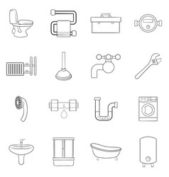 Bathroom Icon Set Outline