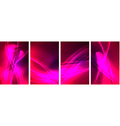 Neon Lines Waves Abstract Background Poster