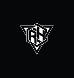 Rh Letter Logo Monogram Hexagon Shape