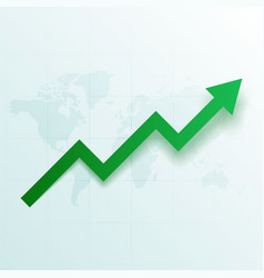 Business Success Growth Green Arrow On World Map