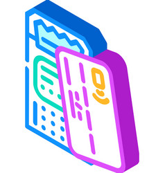 Cashless Contactless Card Isometric Icon