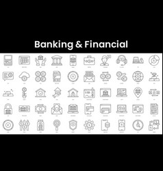 Set Of Outline Banking And Financial Icons