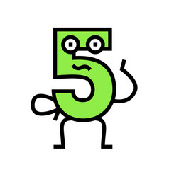 Five Number Character Color Icon