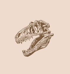 Graphical Vintage Skull Of Tyrannosaurus Sepia