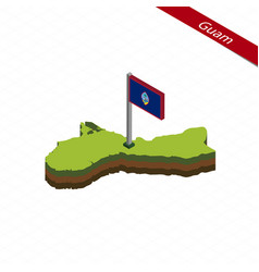 Guam Isometric Map And Flag