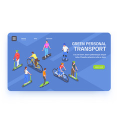 Personal Transport Isometric Banner