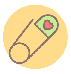 Heart Safety Pin Circle Icon