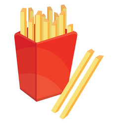 Pack Of French Fries On A White Background