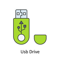 Usb Drive Fill Outline Icons Simple Stoc