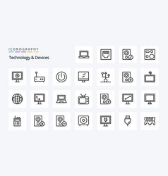 25 Devices Line Icon Pack