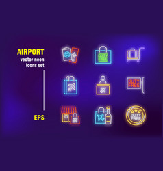 Airport Neon Signs Set