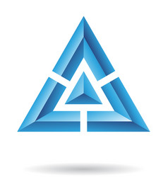 Blue Pyramid Shape Inside An Embossed Triangle