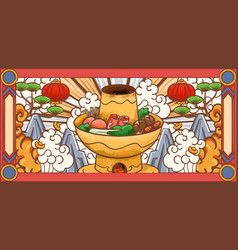 Hand Drawn Cartoon Chinese Catering Culture Hot Po