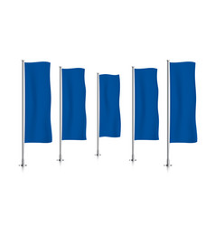 Row Of Blue Vertical Banner Flags