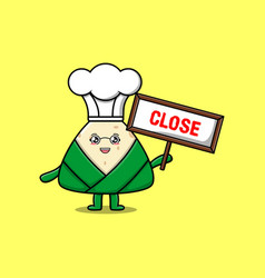 Cute Cartoon Chinese Rice Dumpling Chef Character