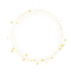 Gold Thin Round Glitter Frame Golden Luxury