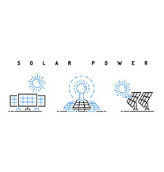 Solar Power Plant Icons Set