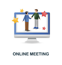 Online Meeting Icon 3d From Internet Of Things