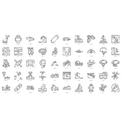 Linear Style Extreme Sports Icons Bundle