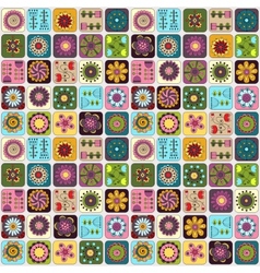 Seamless Pattern Sampler Doodle Flowers Leaves