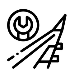 Plane Wing Wrench Icon Outline