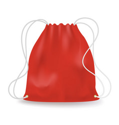 Red Bag With White Drawstring Isolated On White