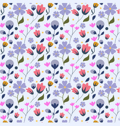 Hand Draw Wild Floral Flower Background Pattern